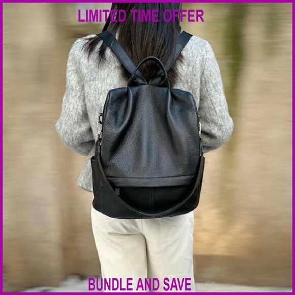 Genuine Leather Anti-Theft Backpack Purse Convertible Shoulder Bag Women main image 6